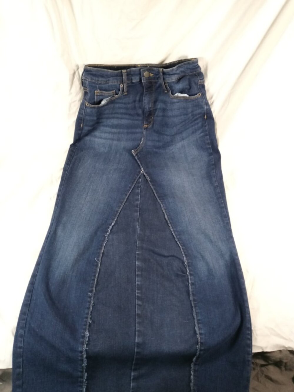 Handmade New Universal Thread Women Size 8 Dark Blu Jean Denim Maxi A line Skirt